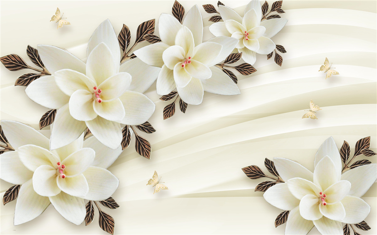 Fototapeta tkanina ozdobiona jest białymi kwiatami lotosu