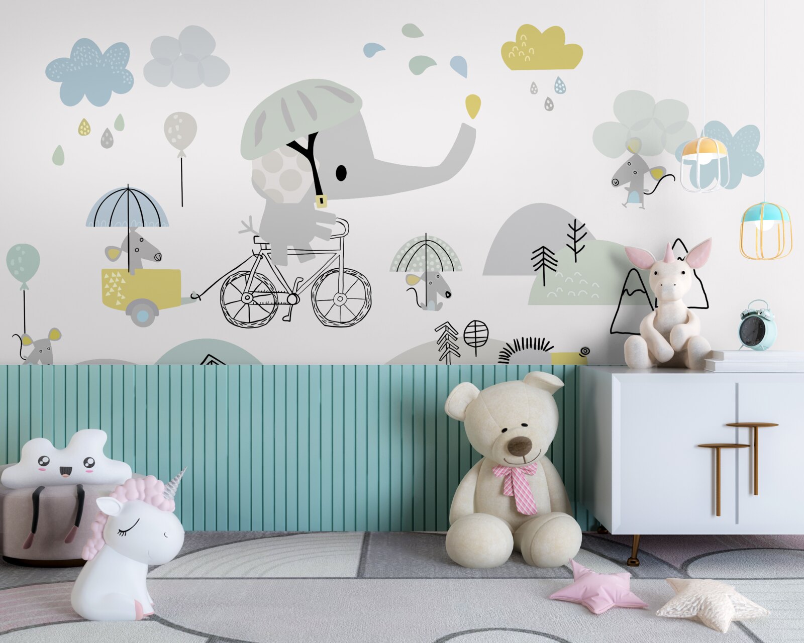 Fototapeta mały słoń podróżuje po zboczach gór