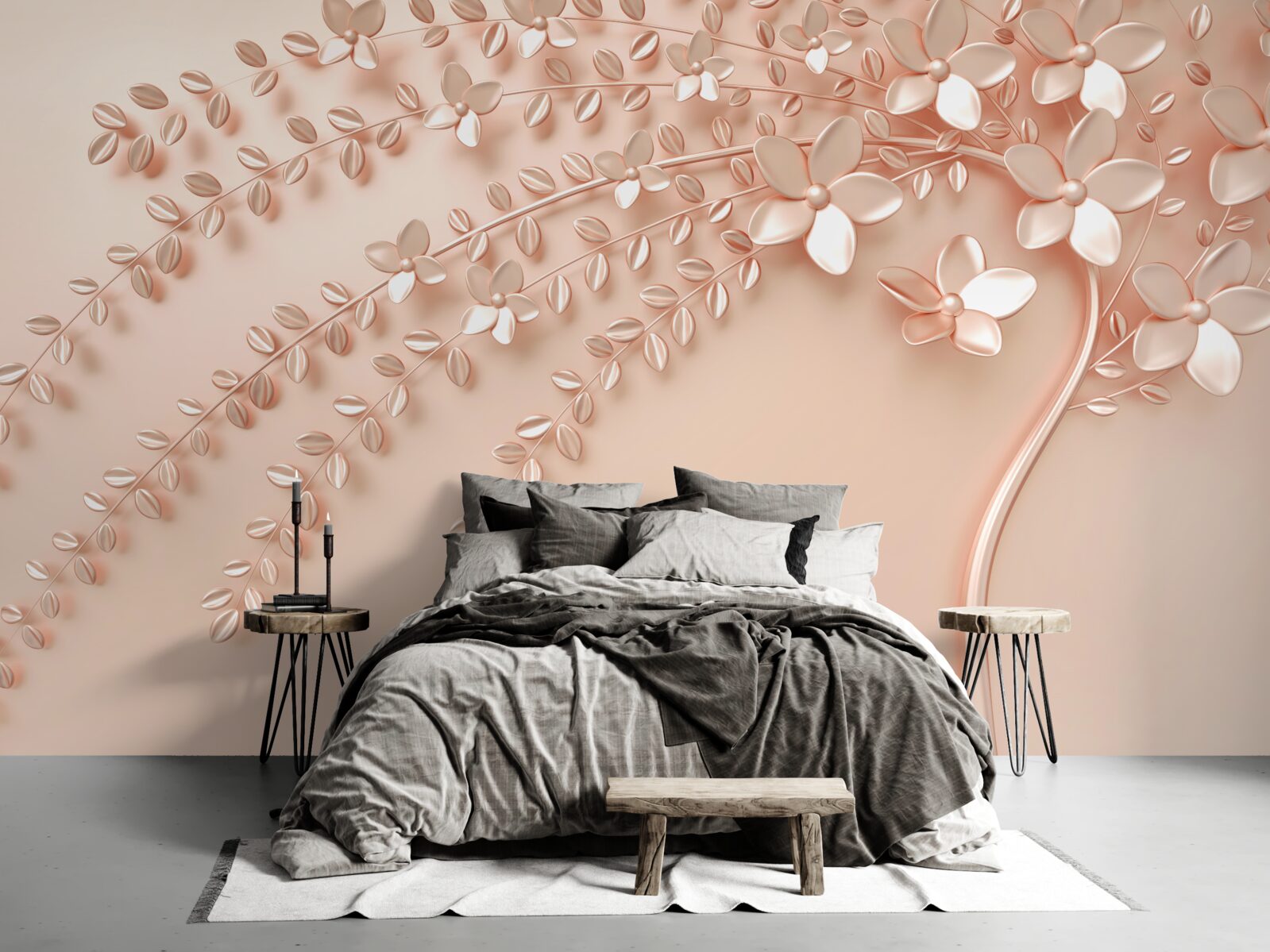 Fototapeta drzewo o delikatnym drewnie i bogatym kwitnieniu