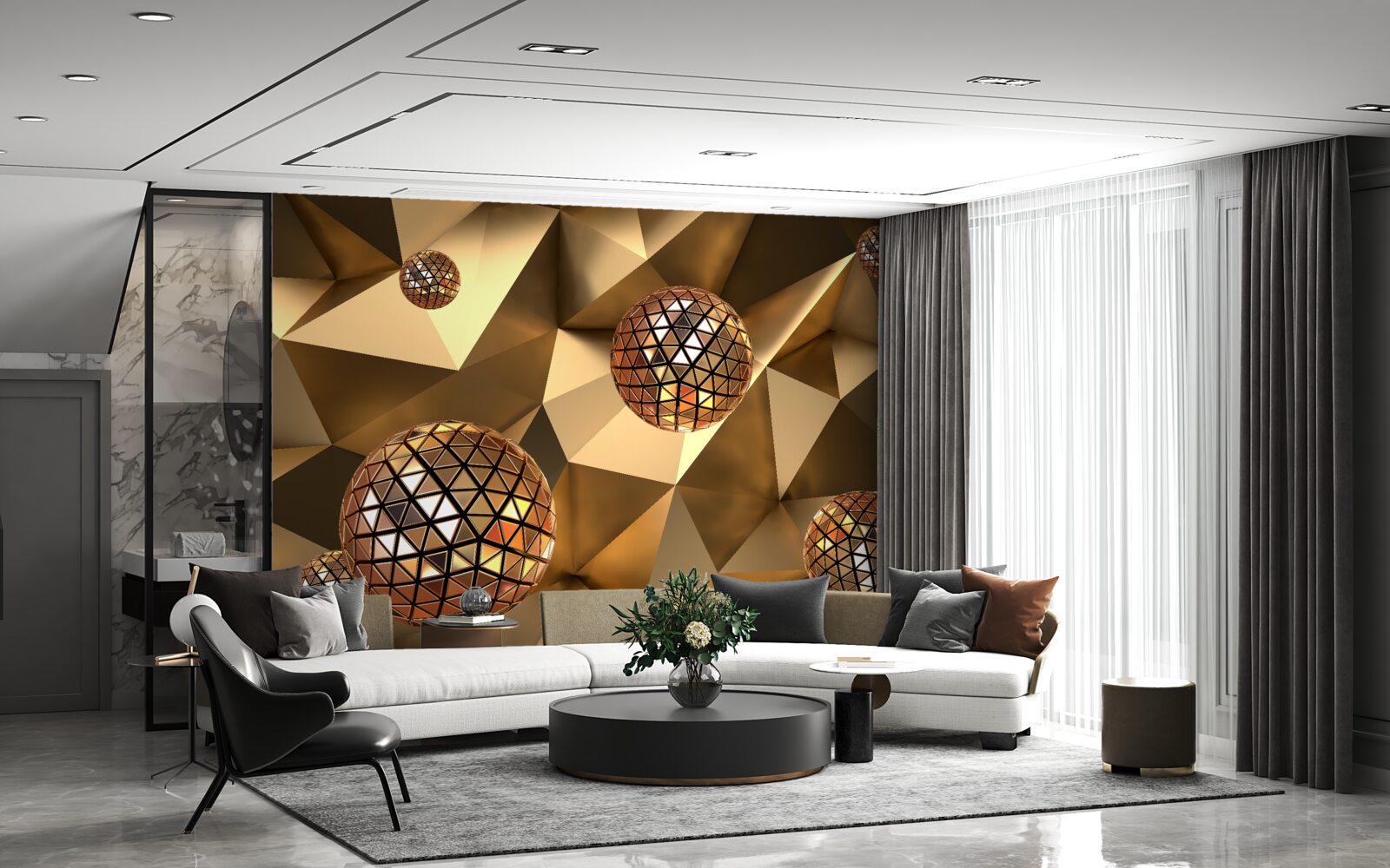 Fototapeta pływające kule dyskotekowe 3d