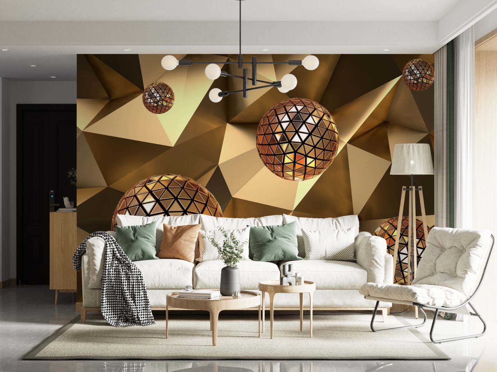 Fototapeta pływające kule dyskotekowe 3d