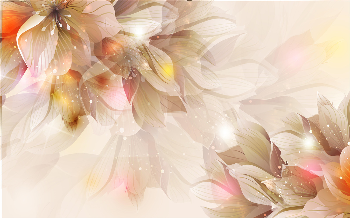Fototapeta jasne kwiaty z miękkim światłem