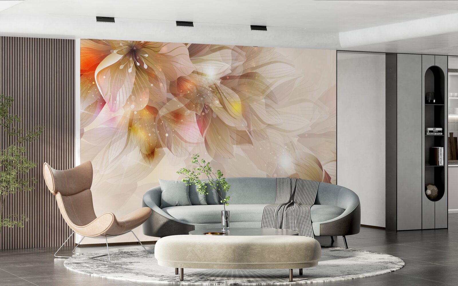 Fototapeta jasne kwiaty z miękkim światłem