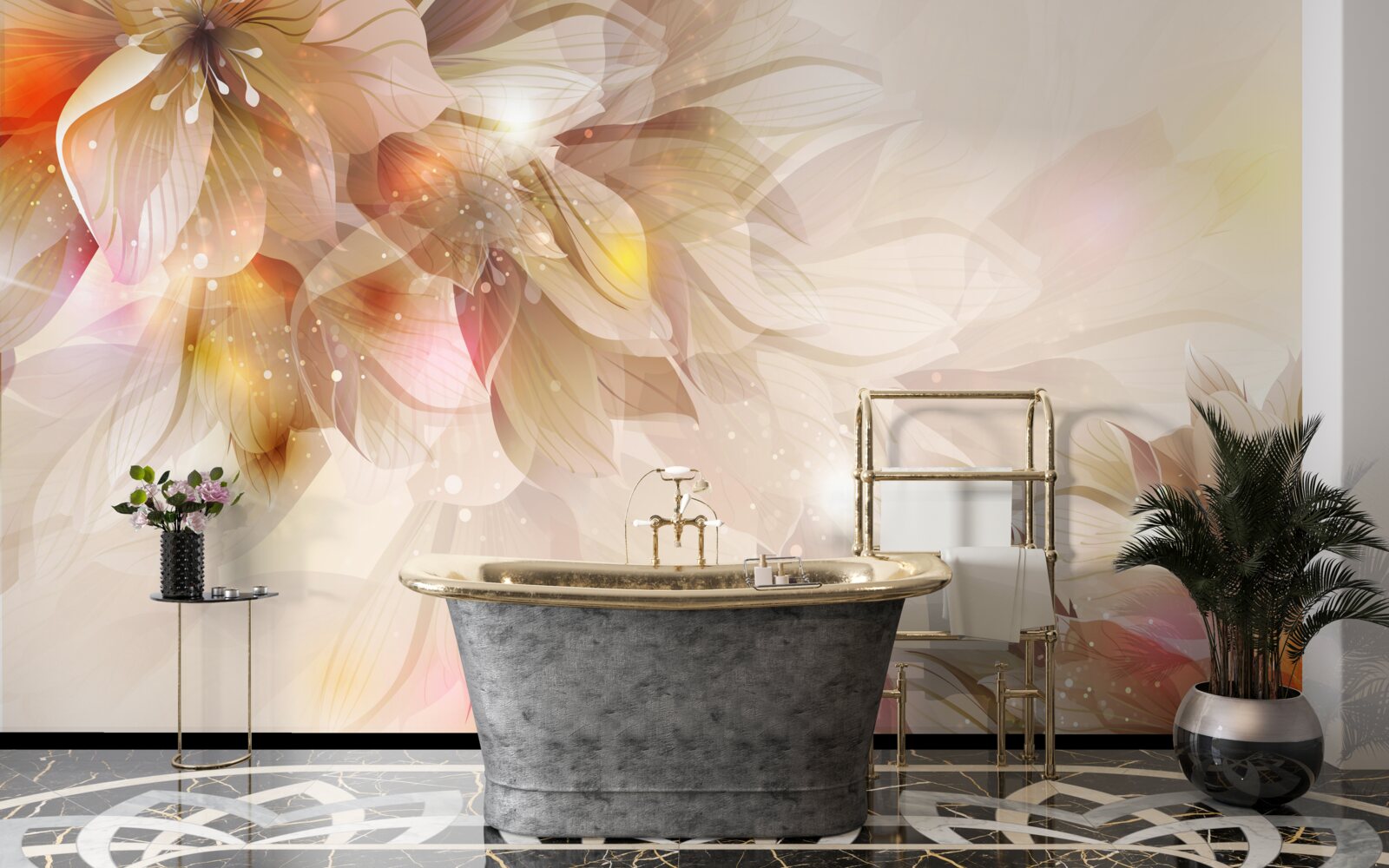 Fototapeta jasne kwiaty z miękkim światłem