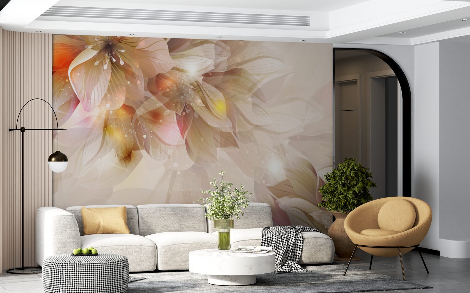 Fototapeta jasne kwiaty z miękkim światłem