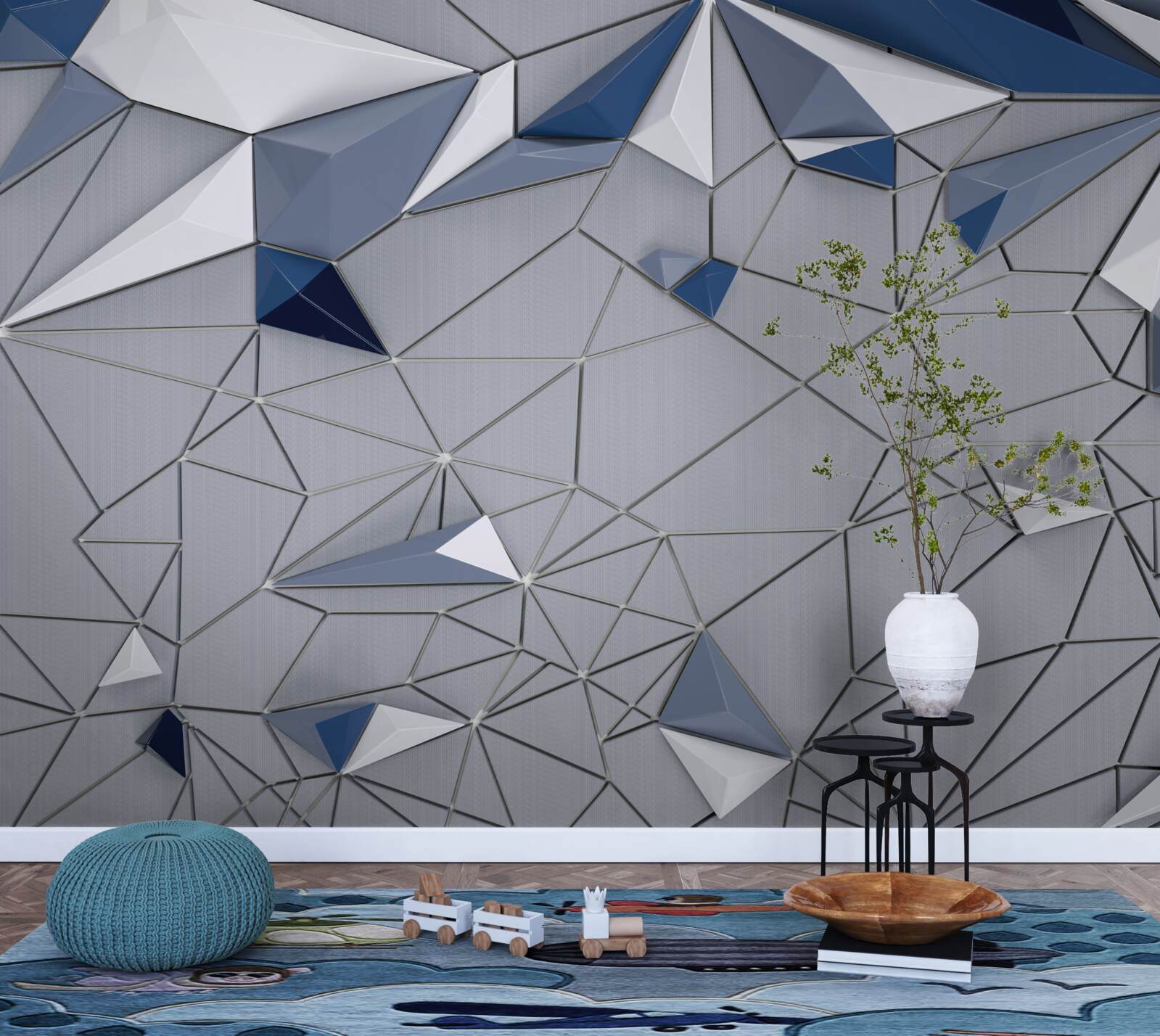 Fototapeta niebieski szklany marmur