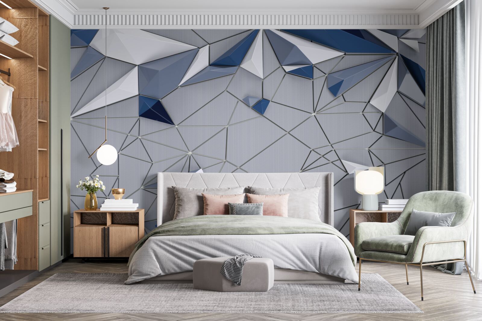 Fototapeta niebieski szklany marmur