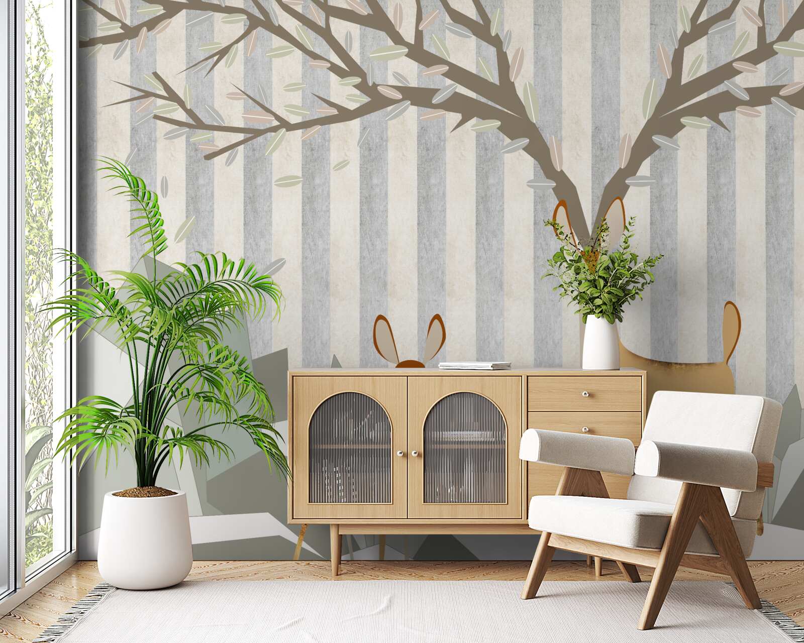 Fototapeta jeleń na tle w abstrakcyjnym stylu