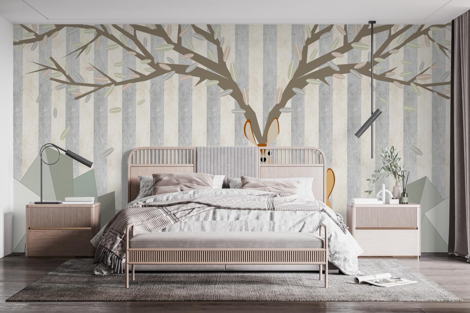 Fototapeta jeleń na tle w abstrakcyjnym stylu