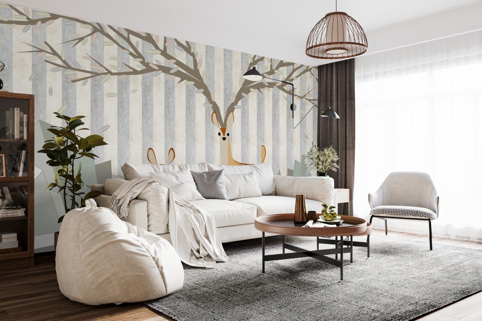 Fototapeta jeleń na tle w abstrakcyjnym stylu