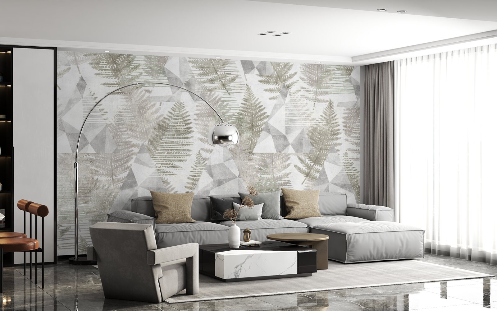 Fototapeta abstrakcja z liśćmi tropikalnymi