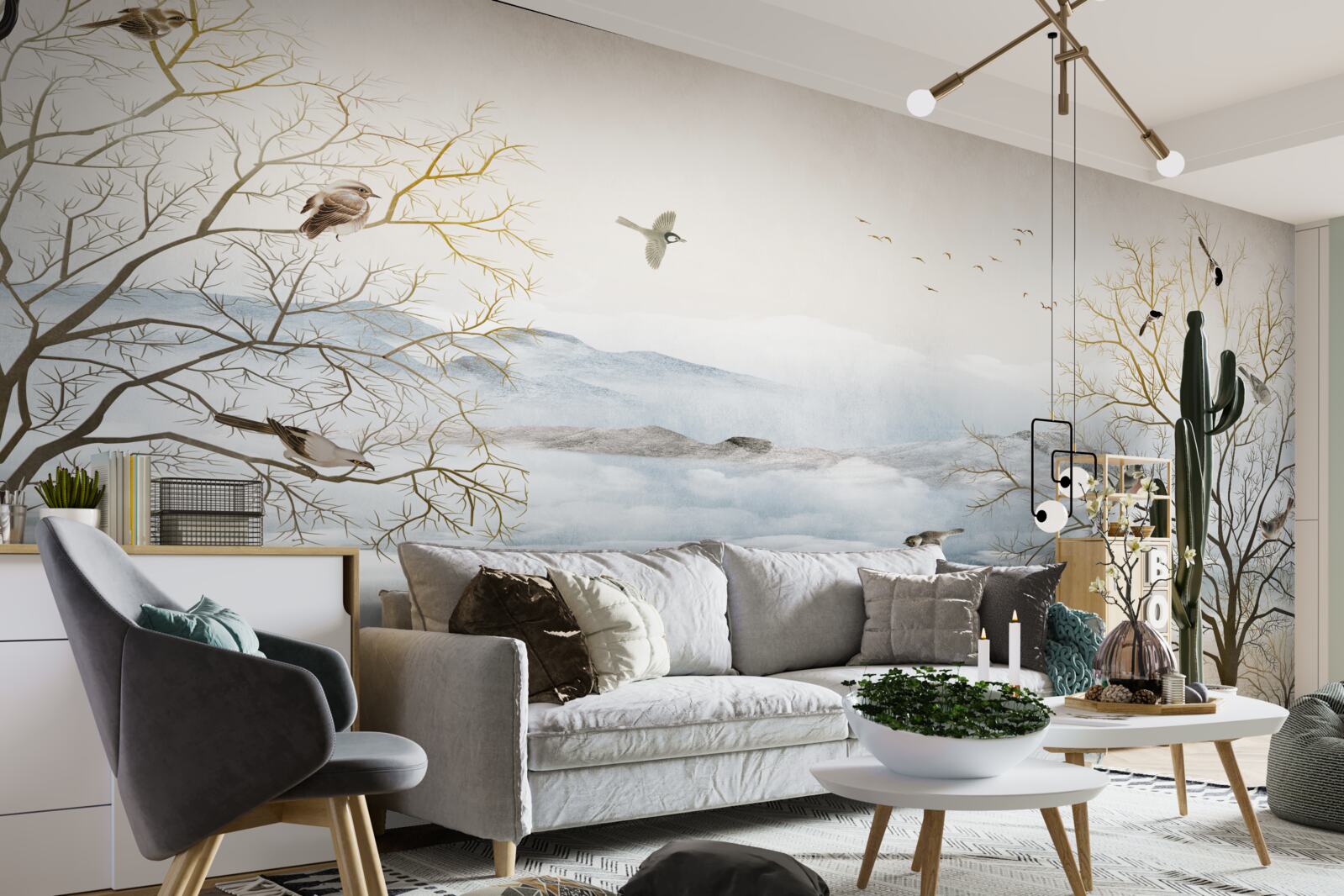 Fototapeta poranna mgła i śpiew ptaków