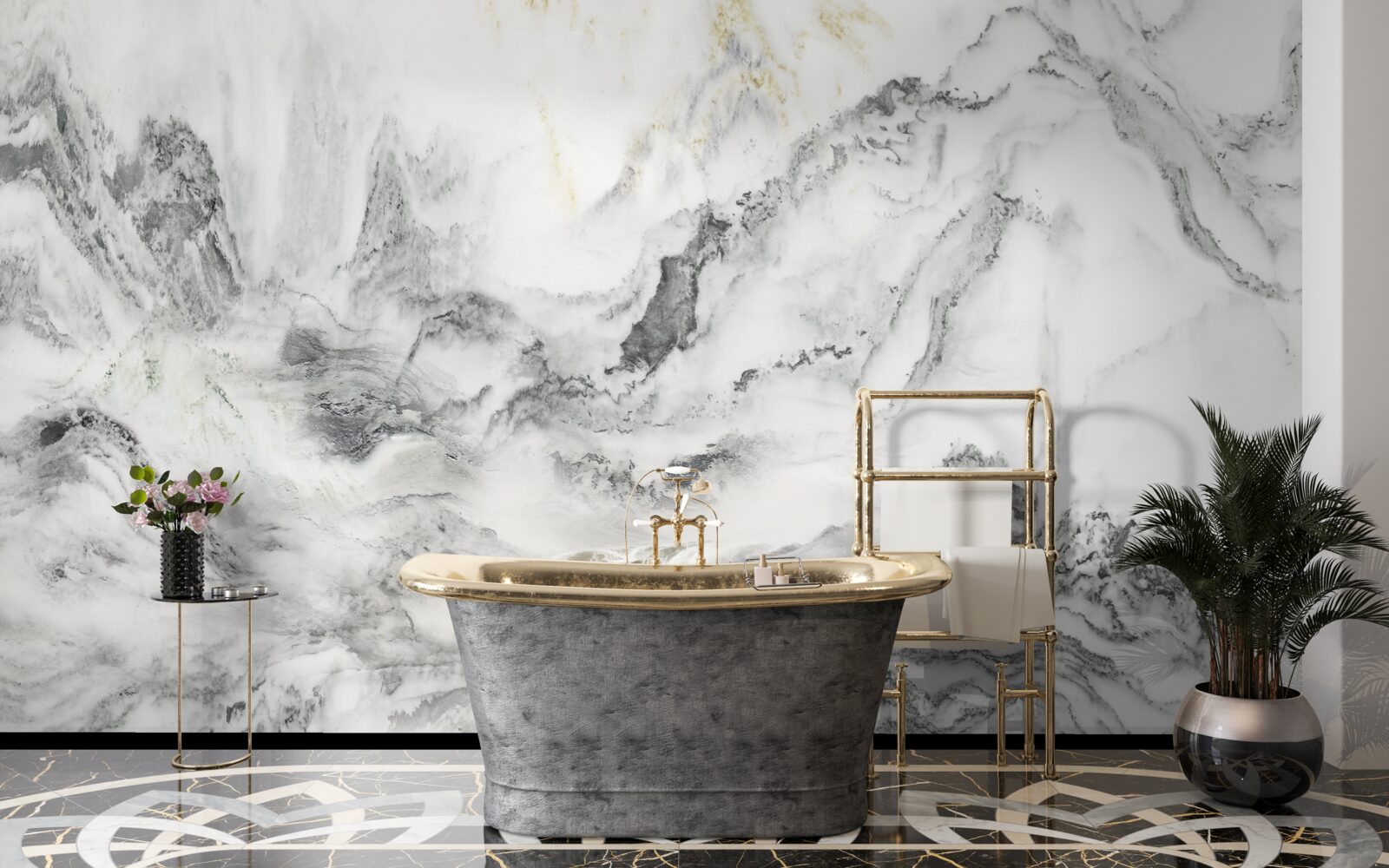 Fototapeta marmurowa tekstura z widokiem na góry