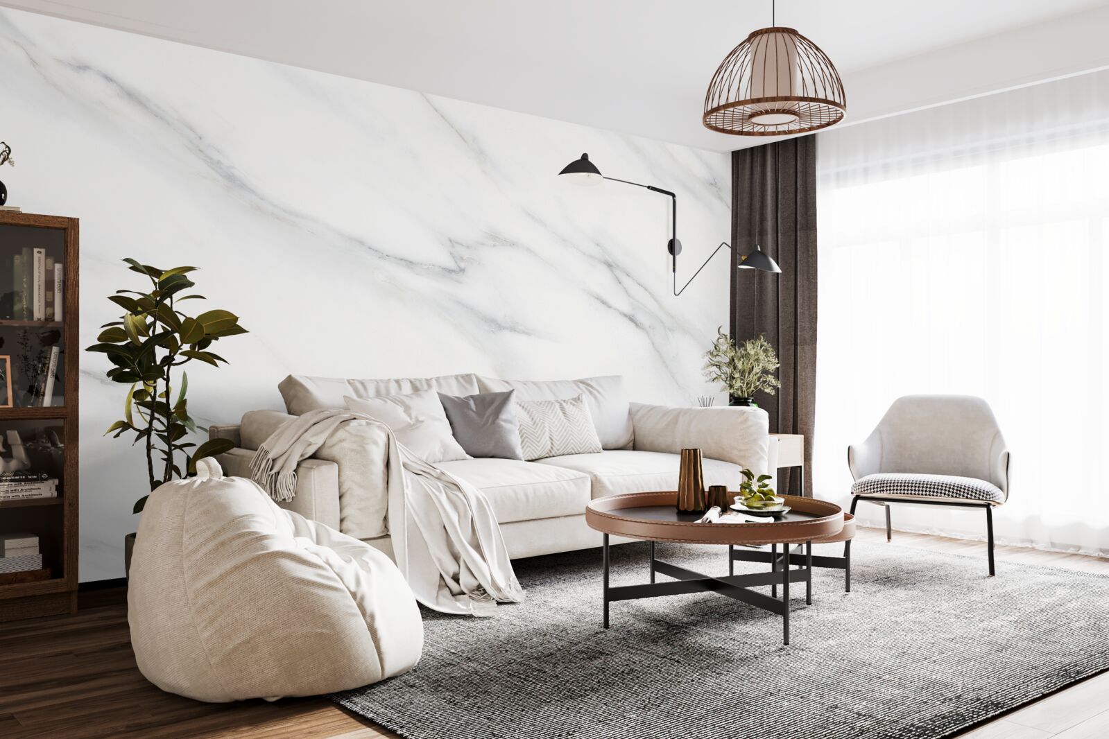 Fototapeta biały marmur z szarymi żyłkami