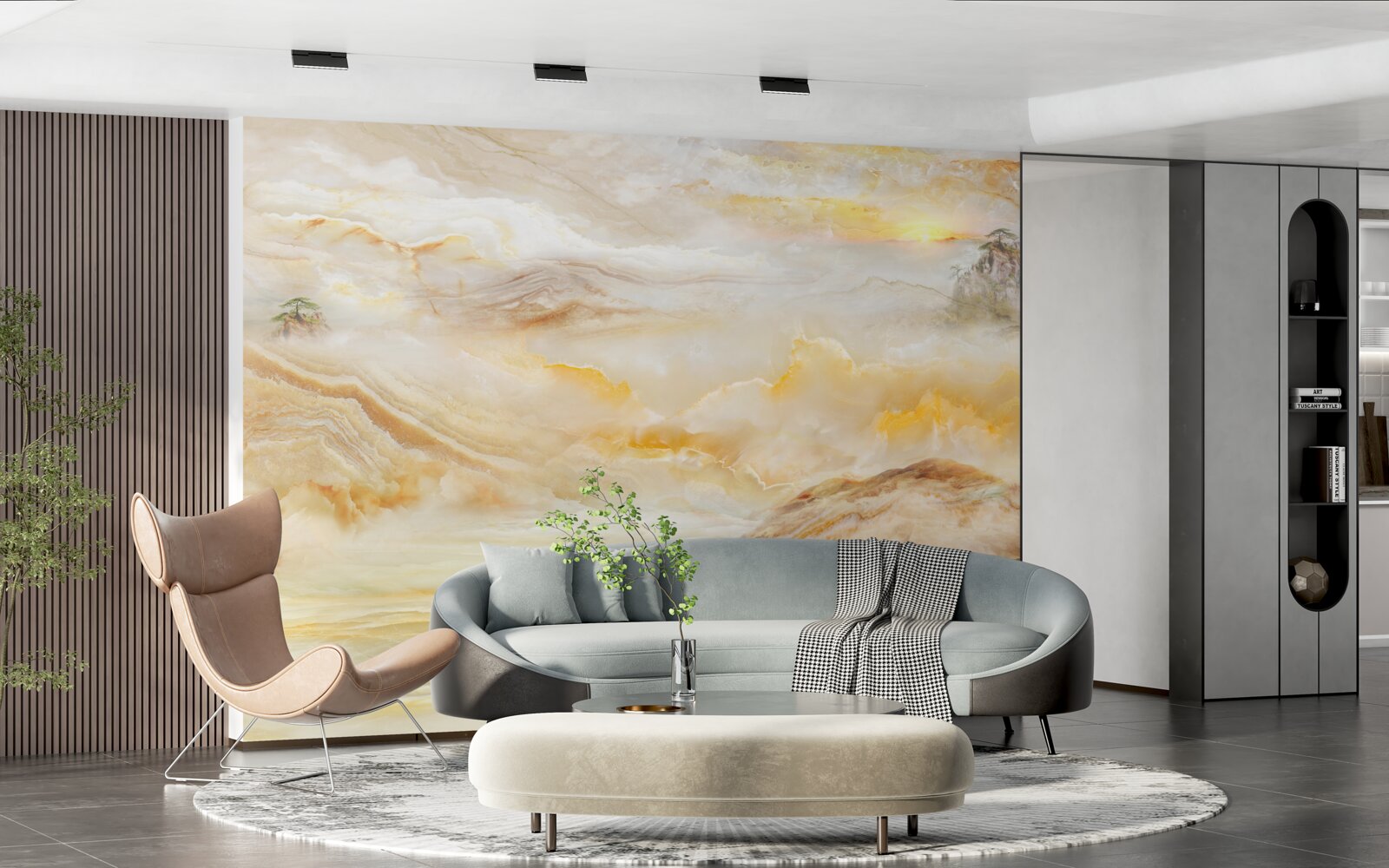 Fototapeta poranek w górach, spowity mgłą