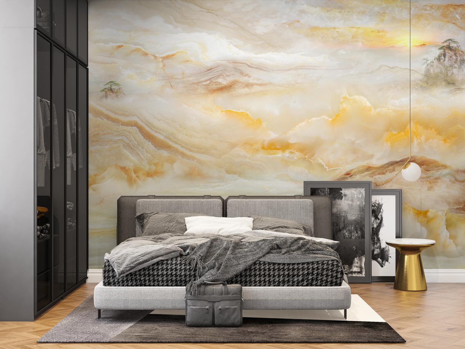 Fototapeta poranek w górach, spowity mgłą