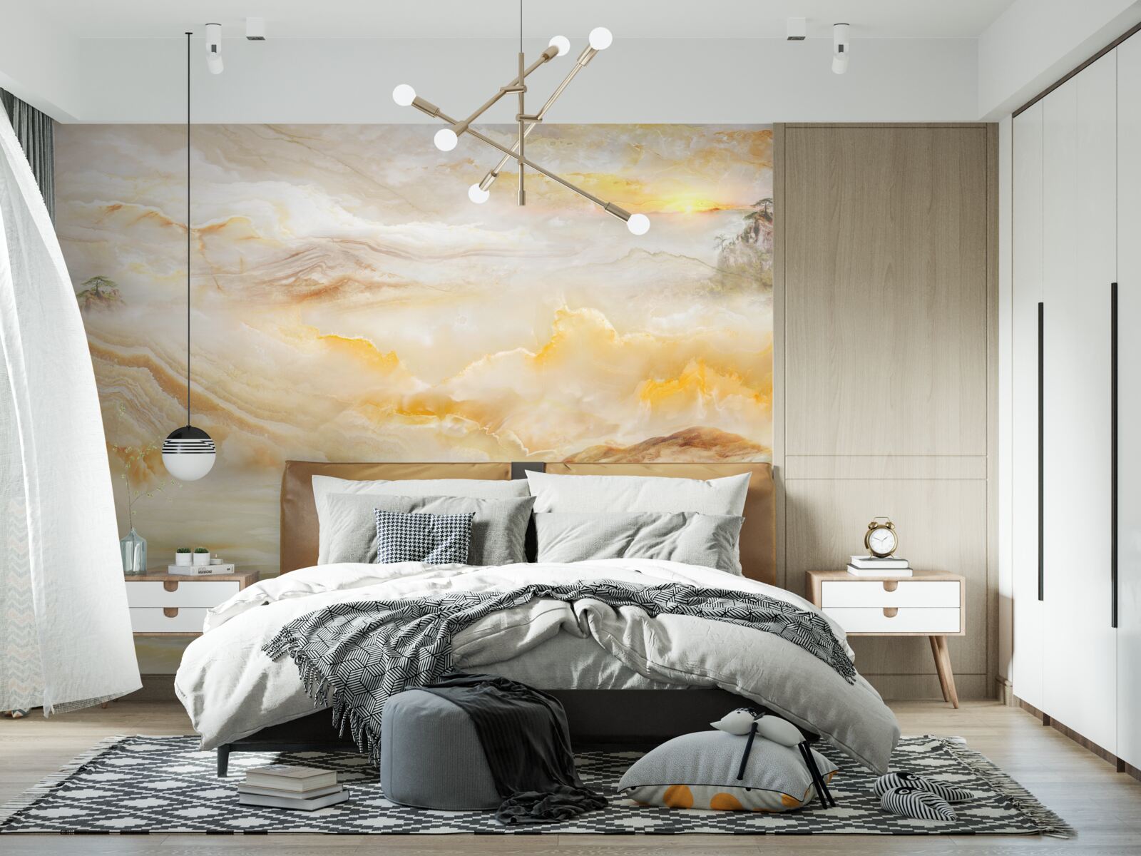 Fototapeta poranek w górach, spowity mgłą