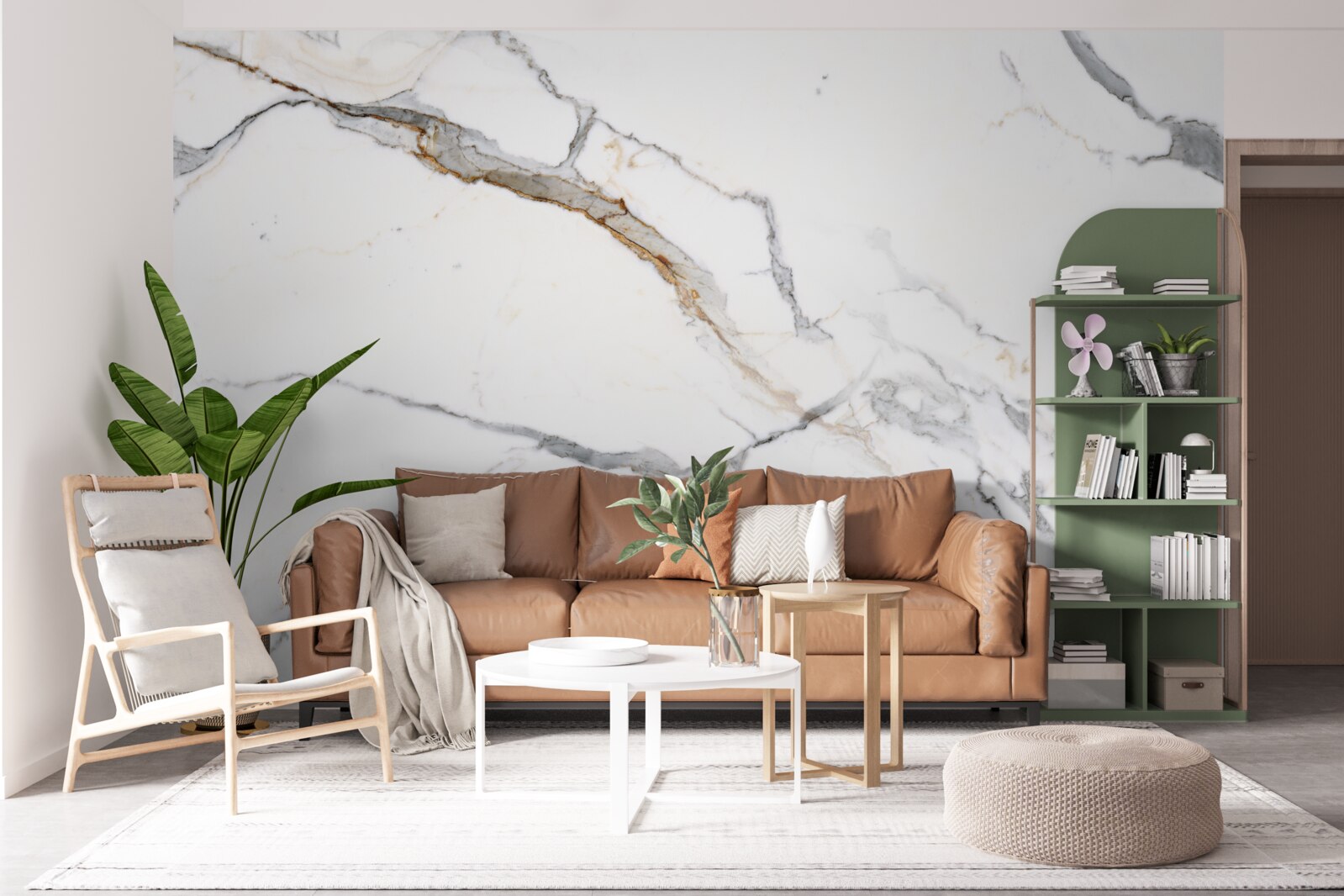 Fototapeta marmur z wzorem rozmytych fal