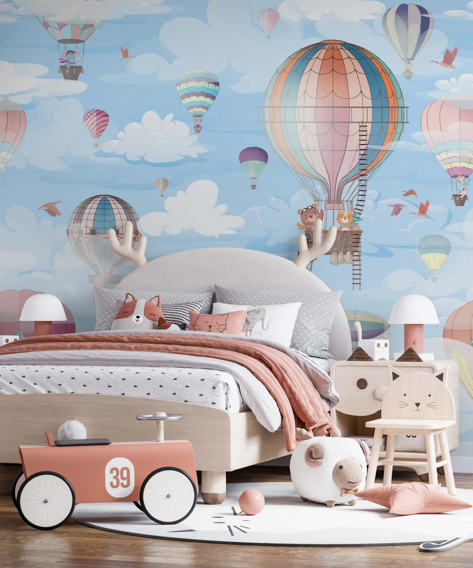 Fototapeta latające balony z wizerunkami zwierząt