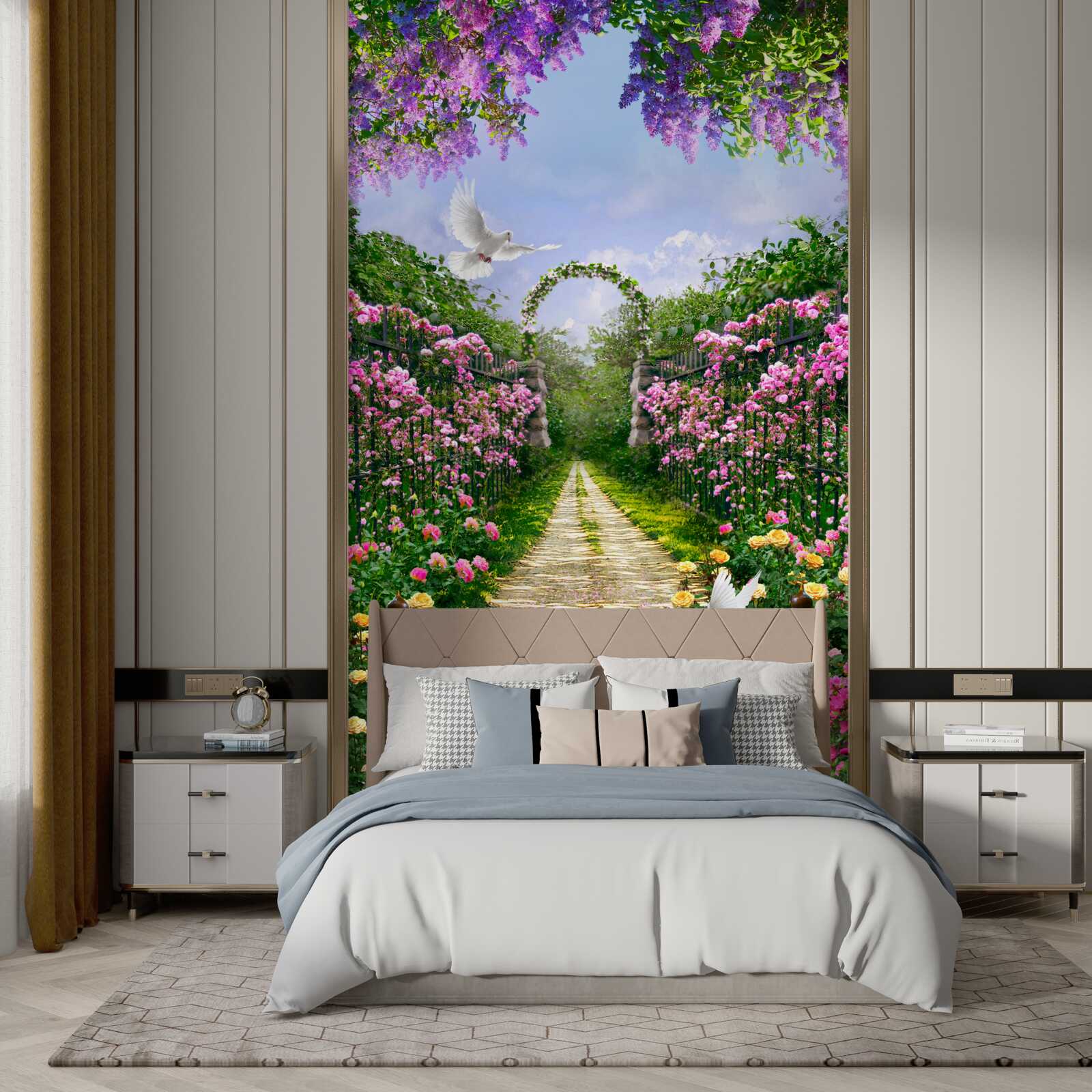 Fototapeta Ścieżka prowadząca do kwitnącego ogrodu