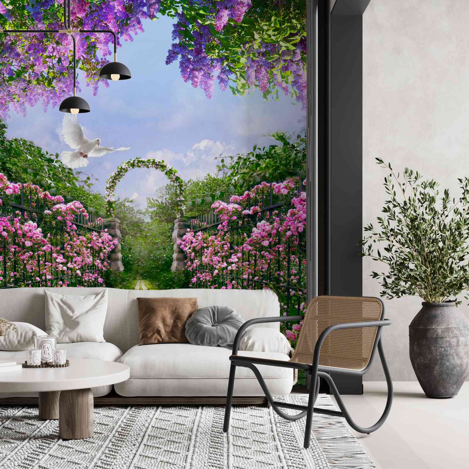 Fototapeta Ścieżka prowadząca do kwitnącego ogrodu