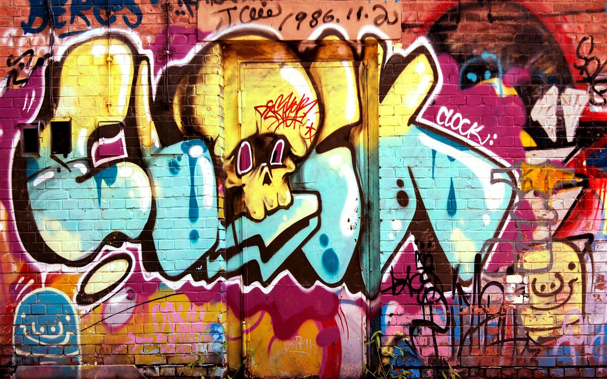 Fototapeta graffiti z jasnym napisem