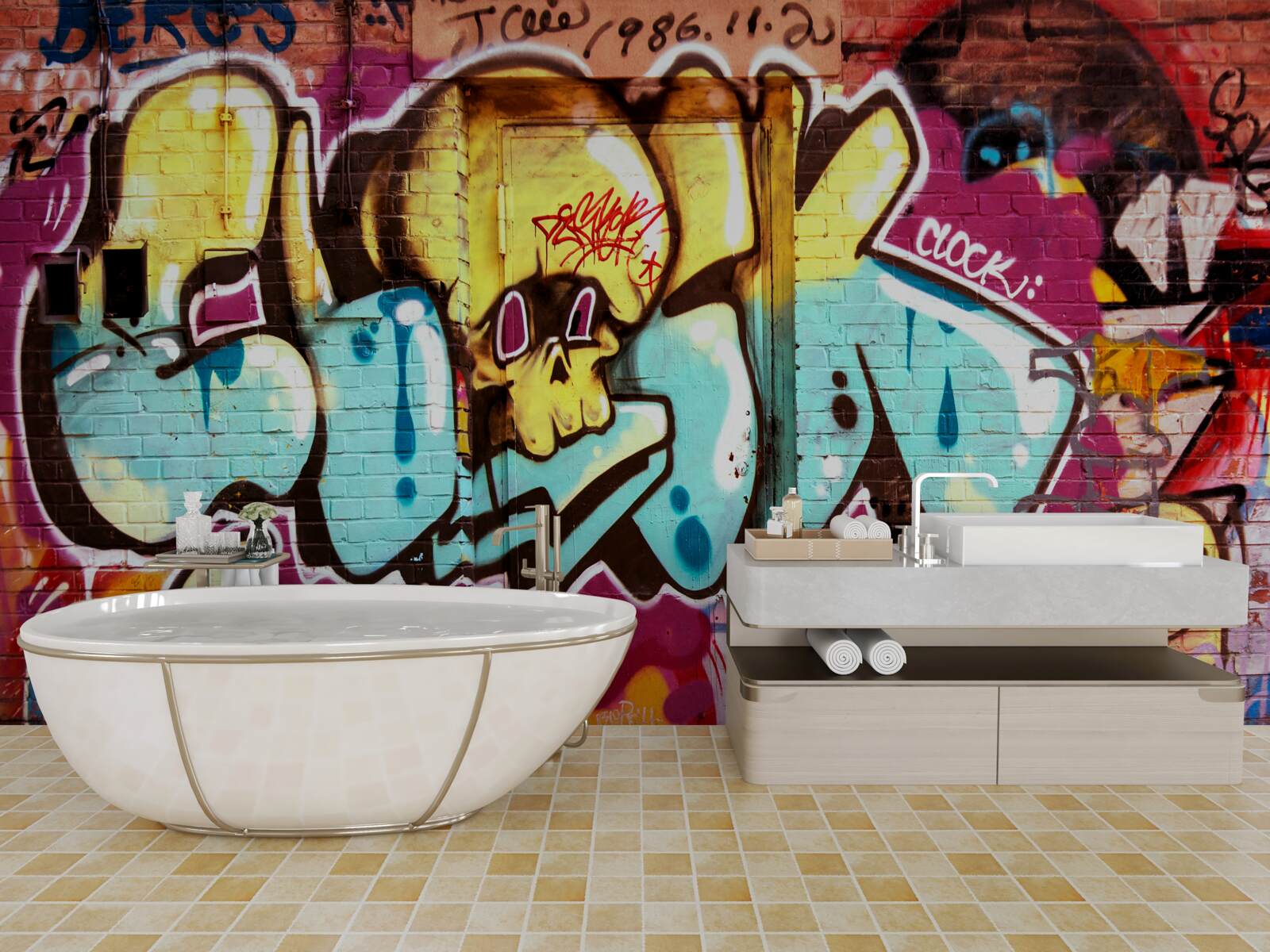 Fototapeta graffiti z jasnym napisem