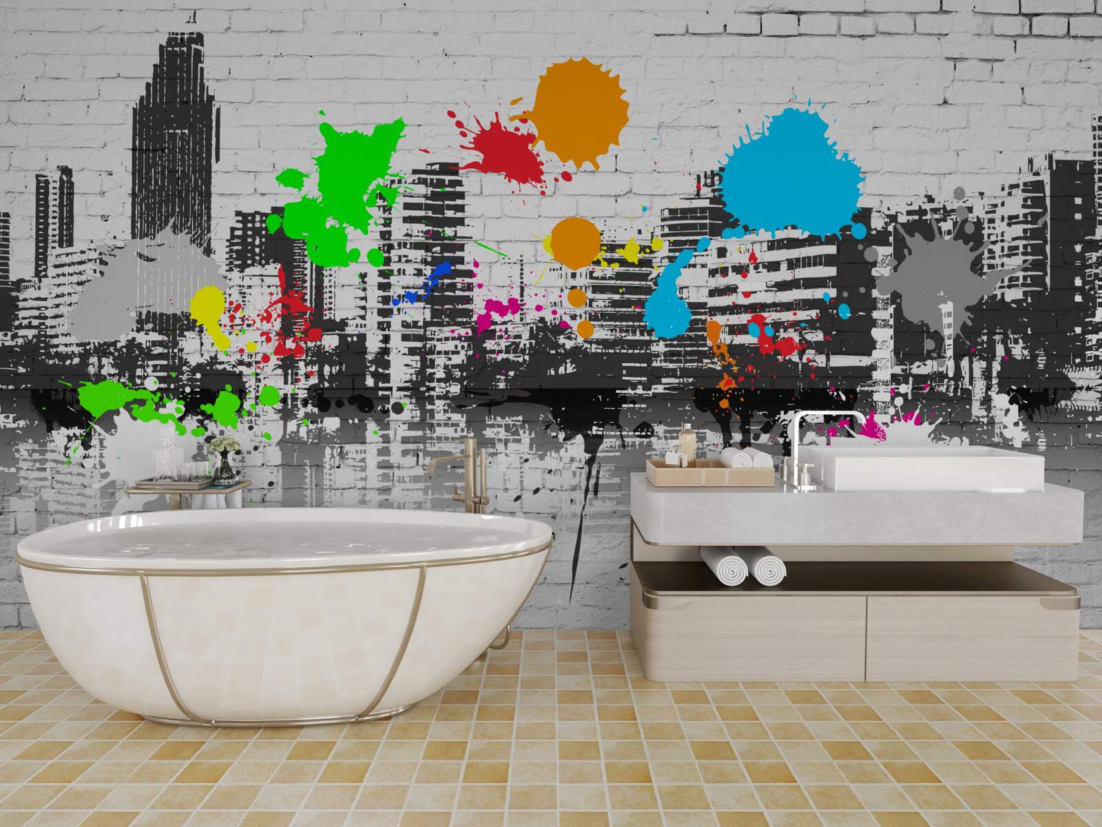 Fototapeta miejskie graffiti na ścianie