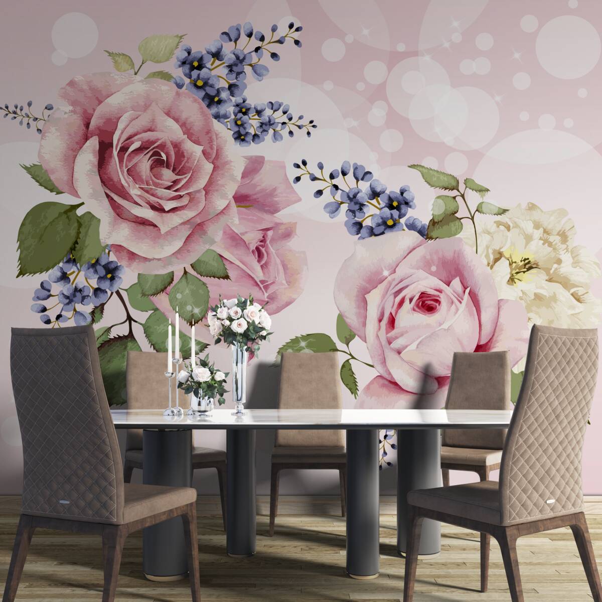 Fototapeta pąki róż w aranżacji