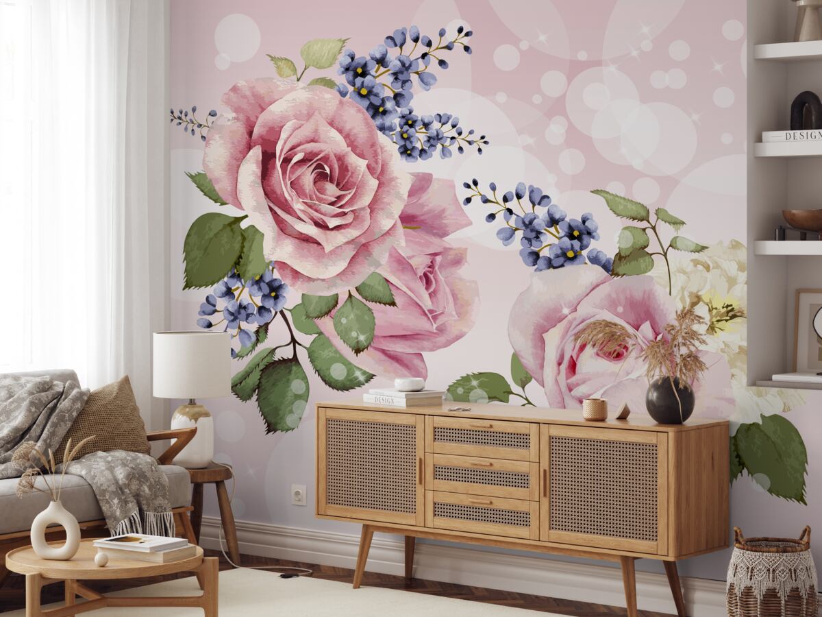 Fototapeta pąki róż w aranżacji