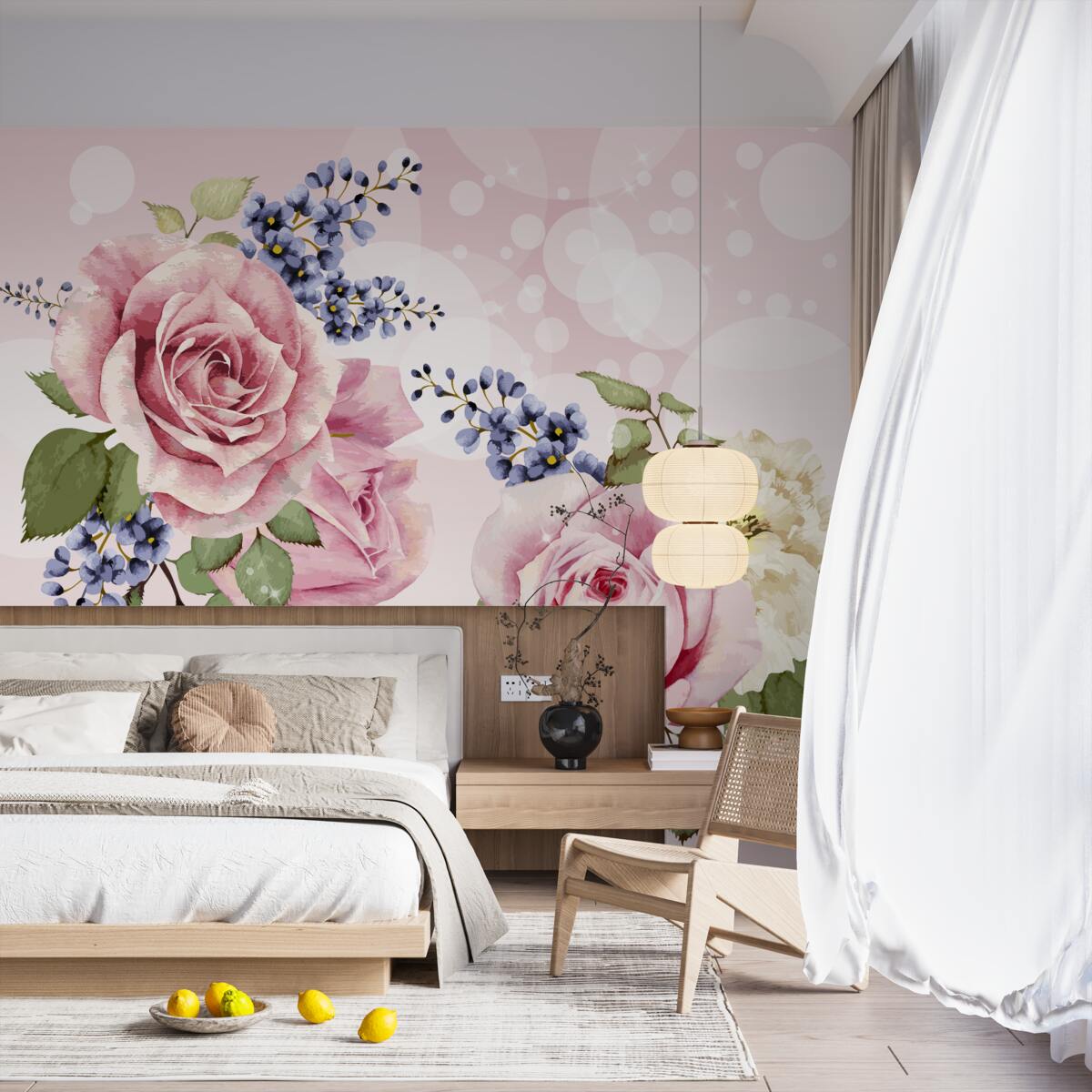 Fototapeta pąki róż w aranżacji