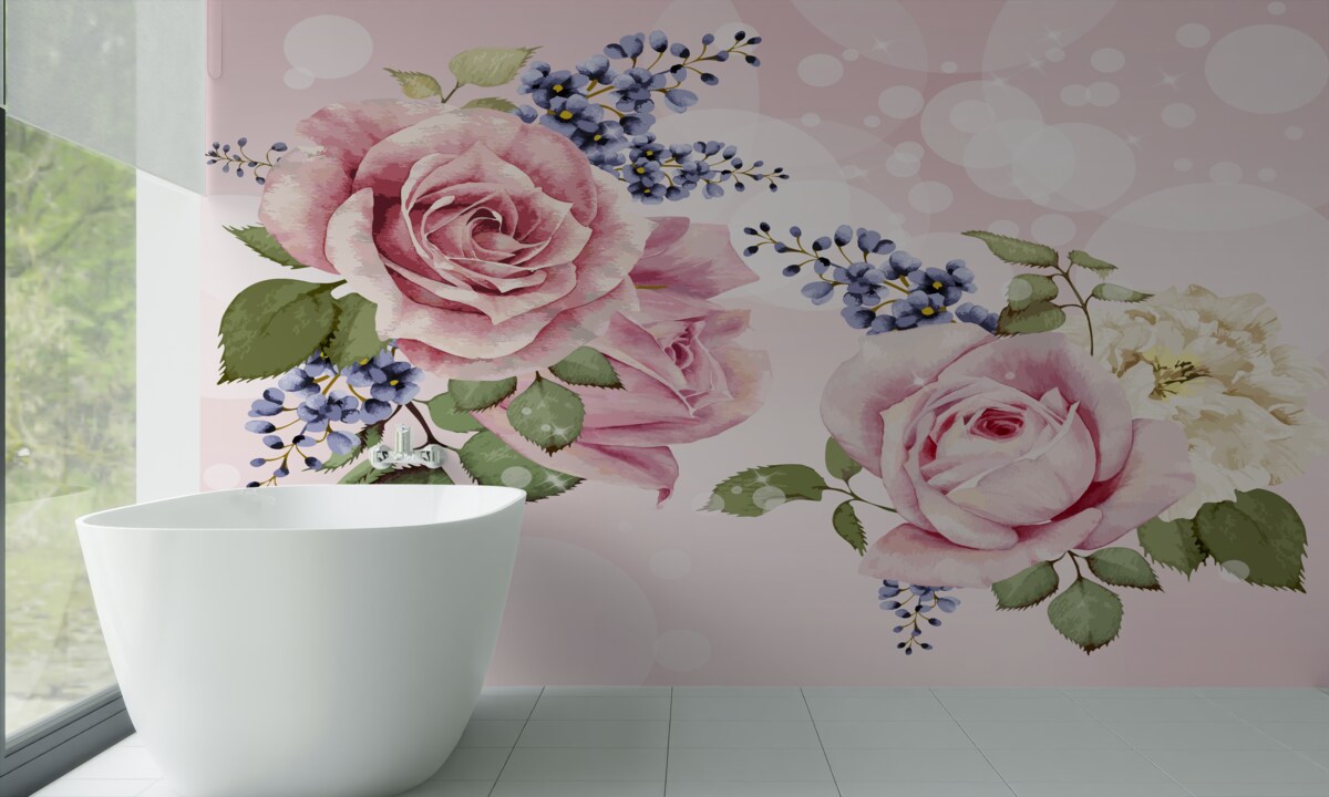 Fototapeta pąki róż w aranżacji