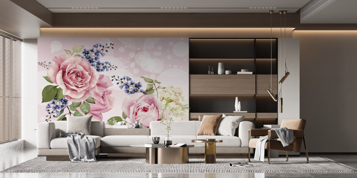 Fototapeta pąki róż w aranżacji