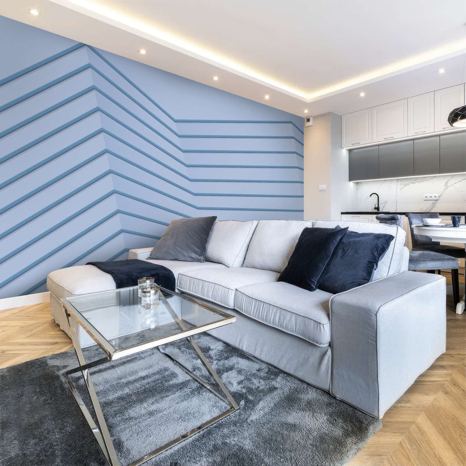 Fototapeta niebieskie linie mają charakter abstrakcyjny