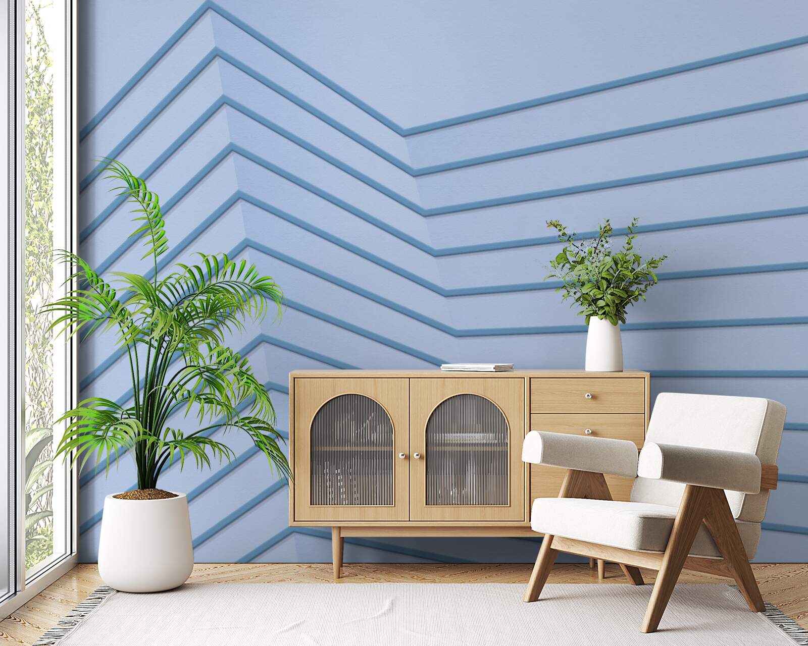 Fototapeta niebieskie linie mają charakter abstrakcyjny