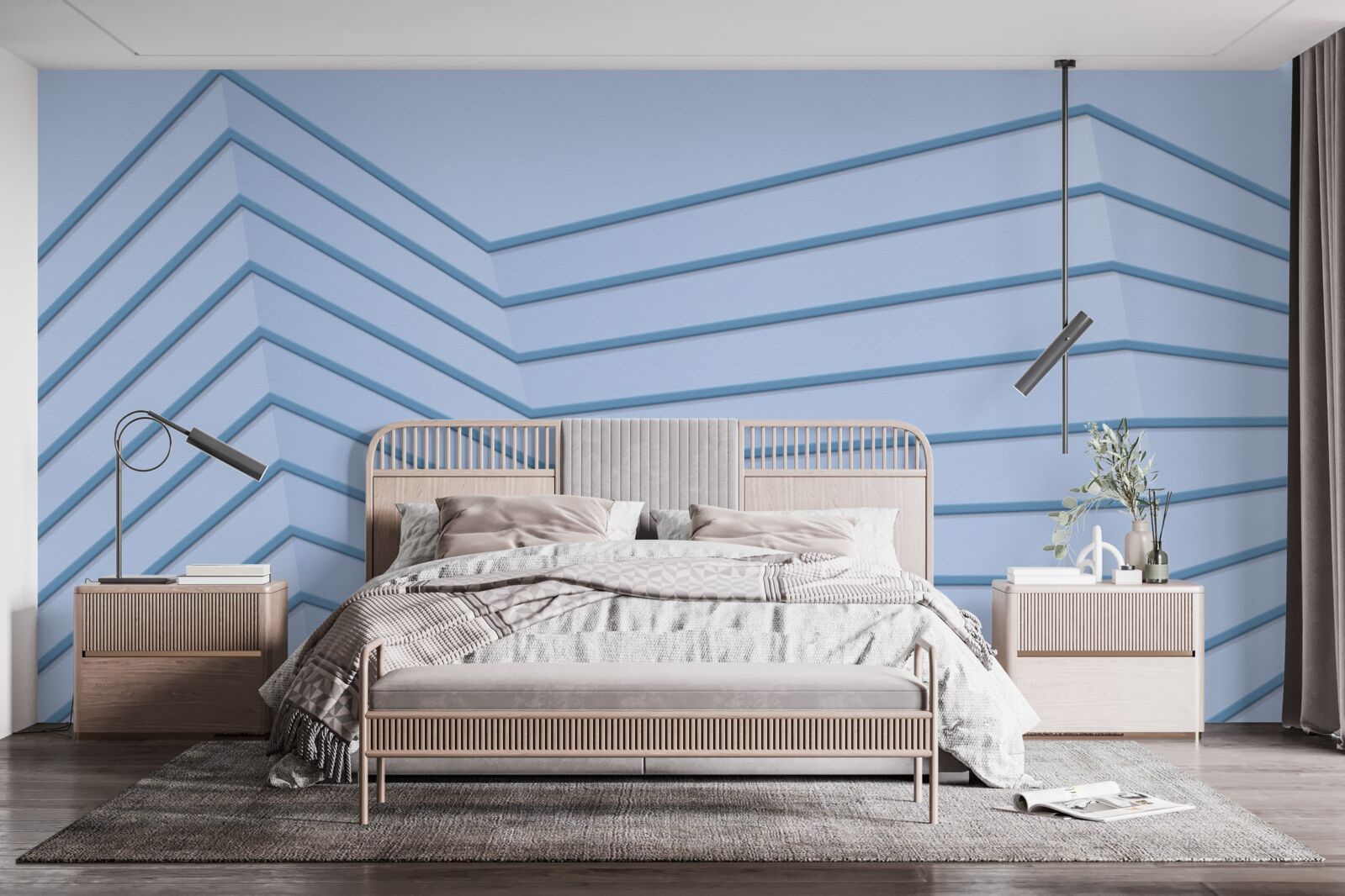 Fototapeta niebieskie linie mają charakter abstrakcyjny