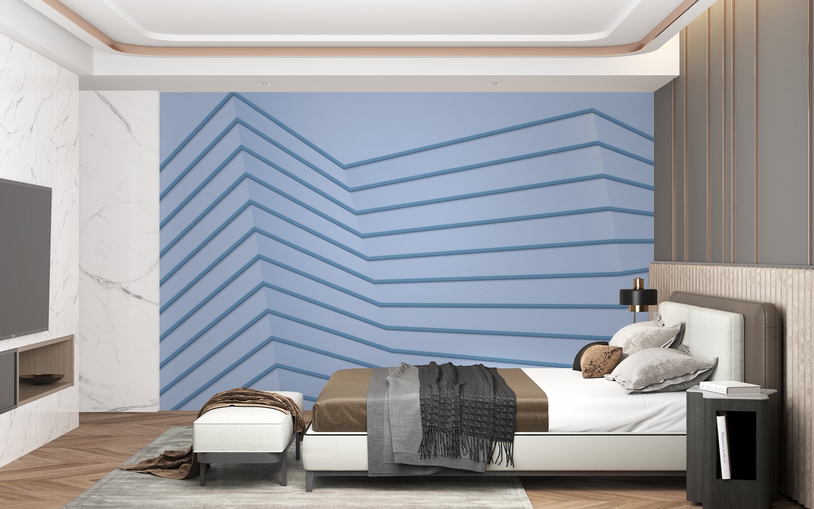 Fototapeta niebieskie linie mają charakter abstrakcyjny