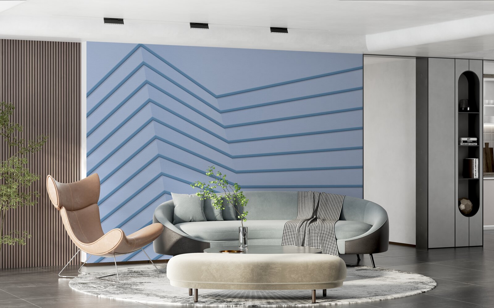 Fototapeta niebieskie linie mają charakter abstrakcyjny