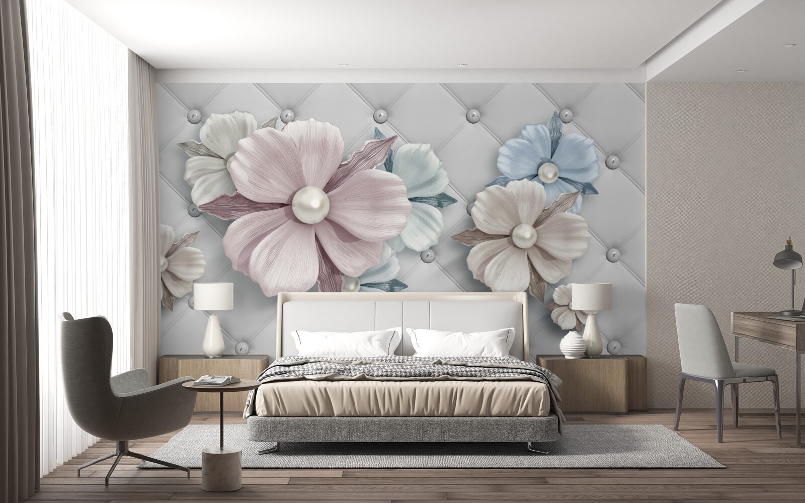 Fototapeta tekstura kwiatów i masy perłowej