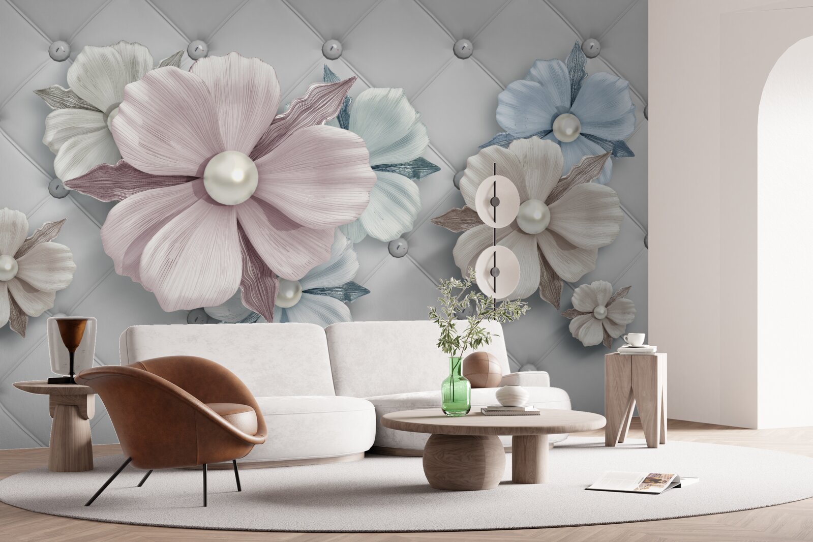 Fototapeta tekstura kwiatów i masy perłowej