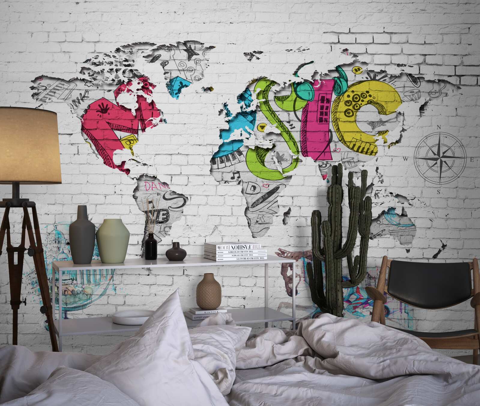 Fototapeta graffiti w formie mapy świata