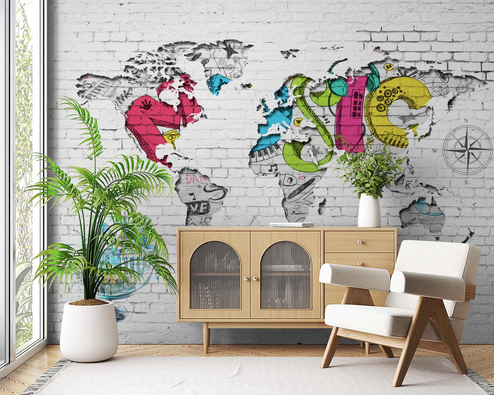 Fototapeta graffiti w formie mapy świata