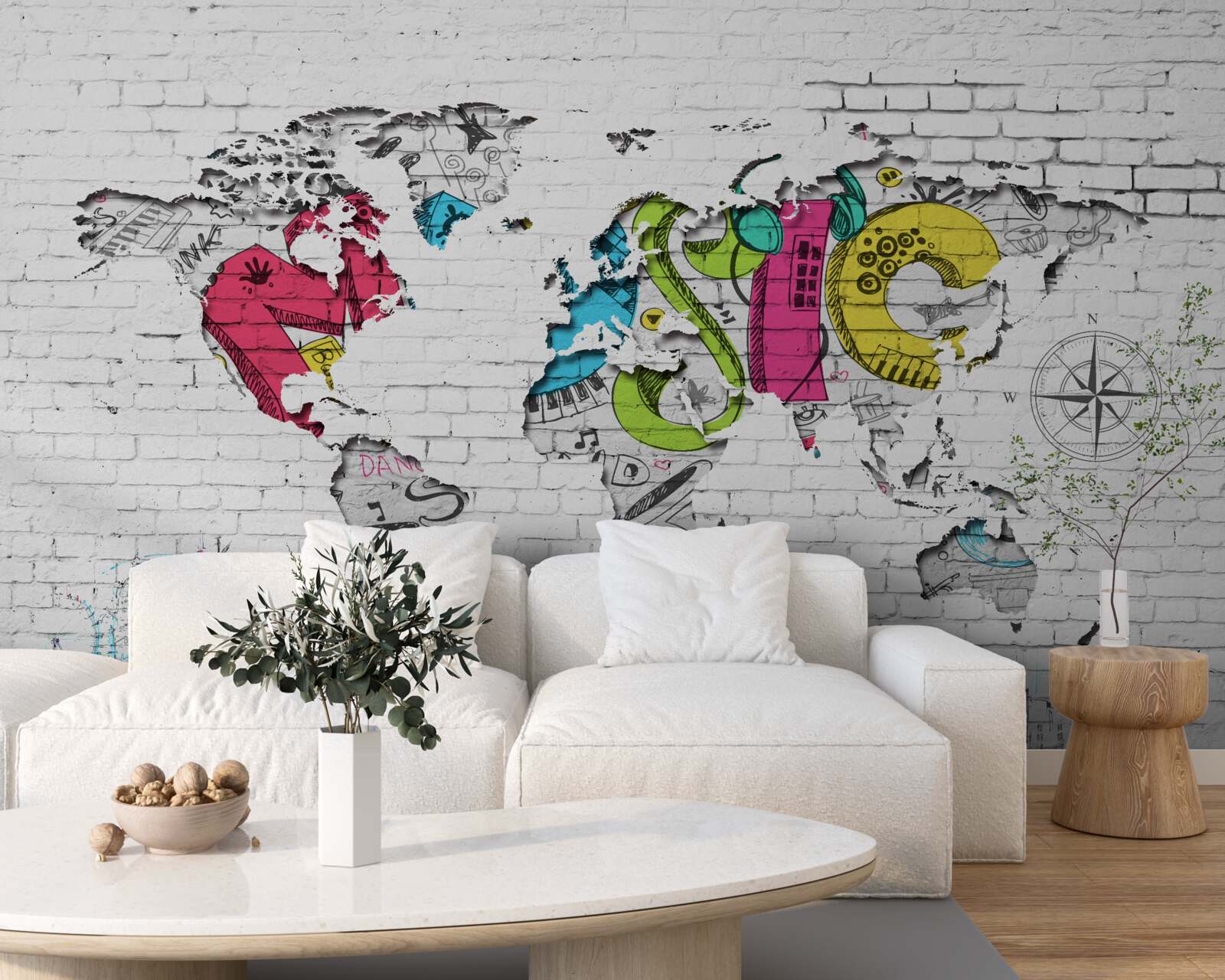 Fototapeta graffiti w formie mapy świata