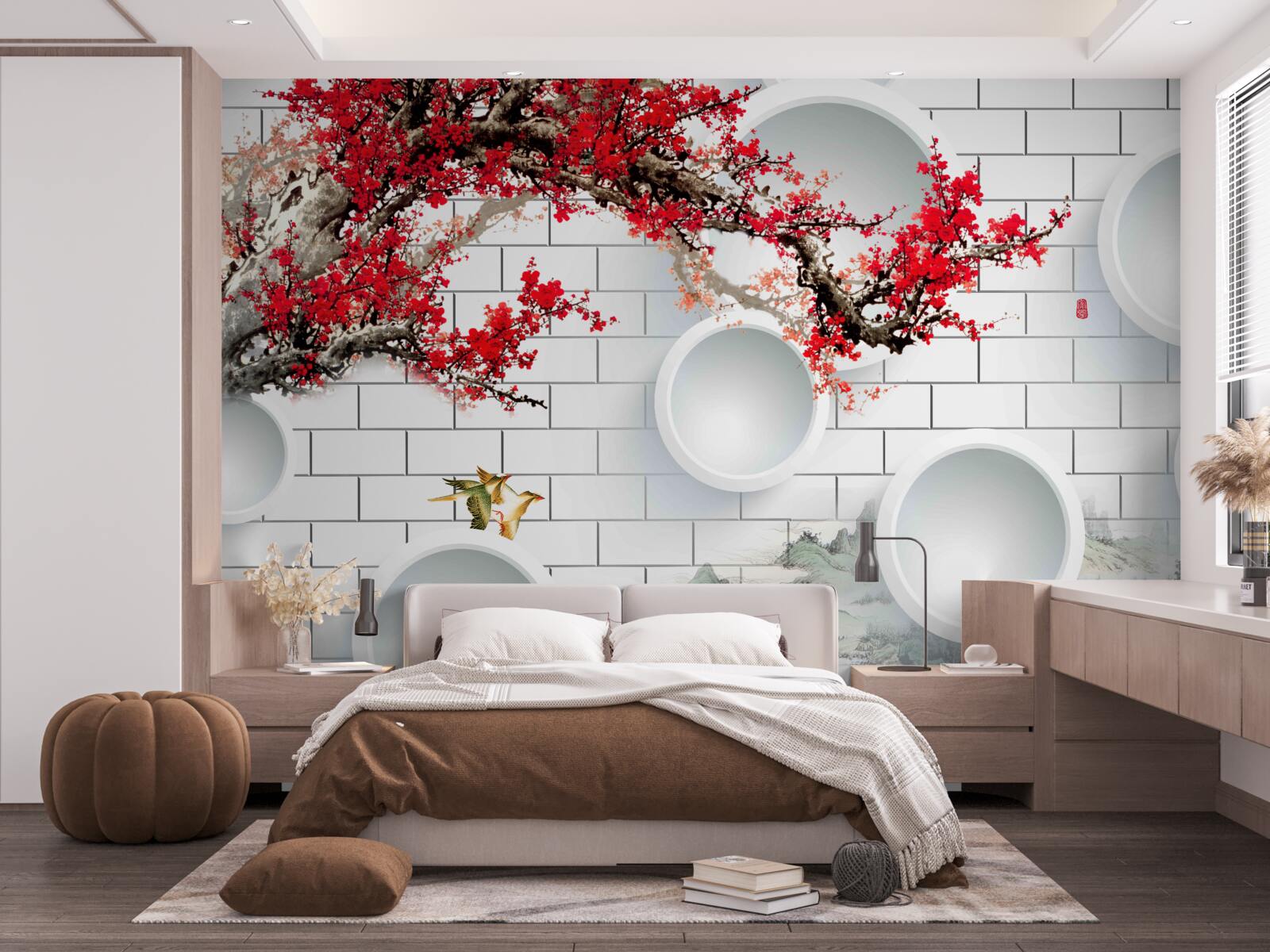 Fototapeta okręgi w geometrycznym stylu i krajobrazie