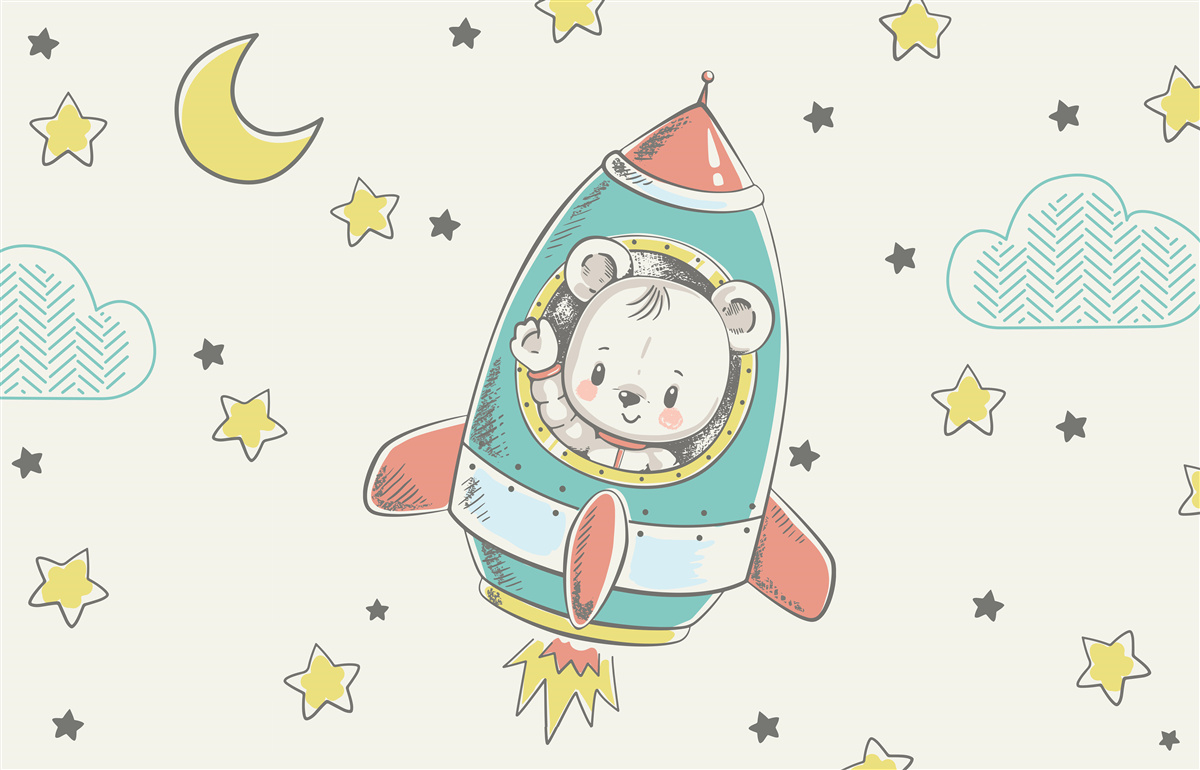 Fototapeta młody astronauta na statku kosmicznym