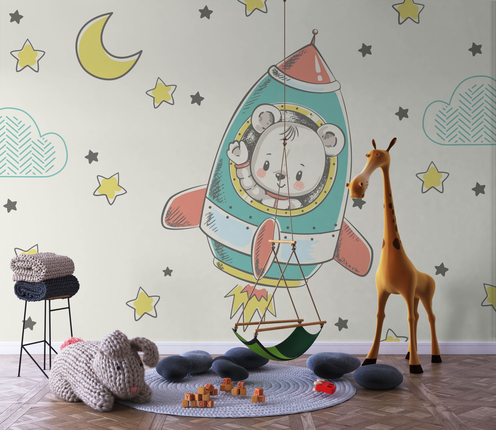 Fototapeta młody astronauta na statku kosmicznym