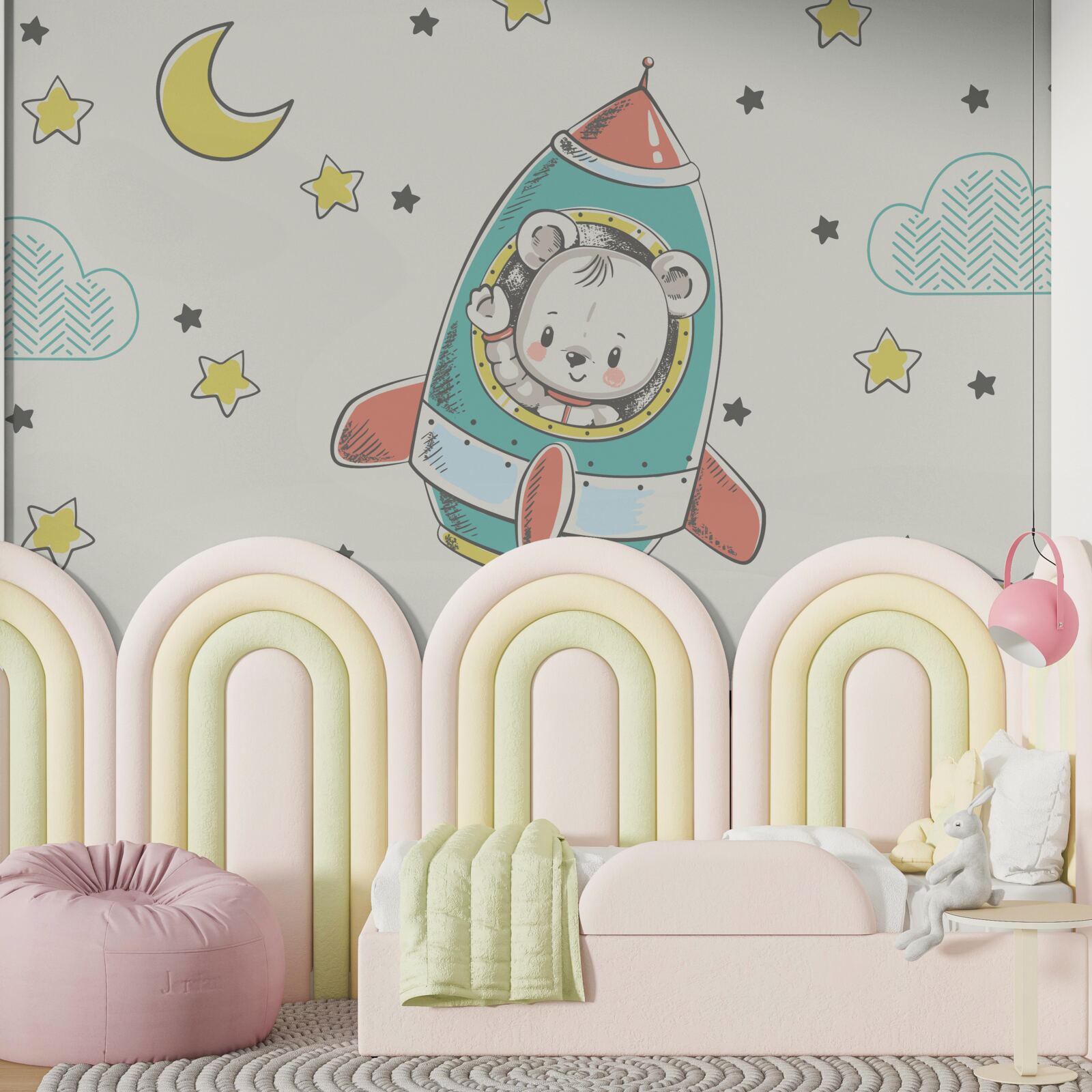 Fototapeta młody astronauta na statku kosmicznym