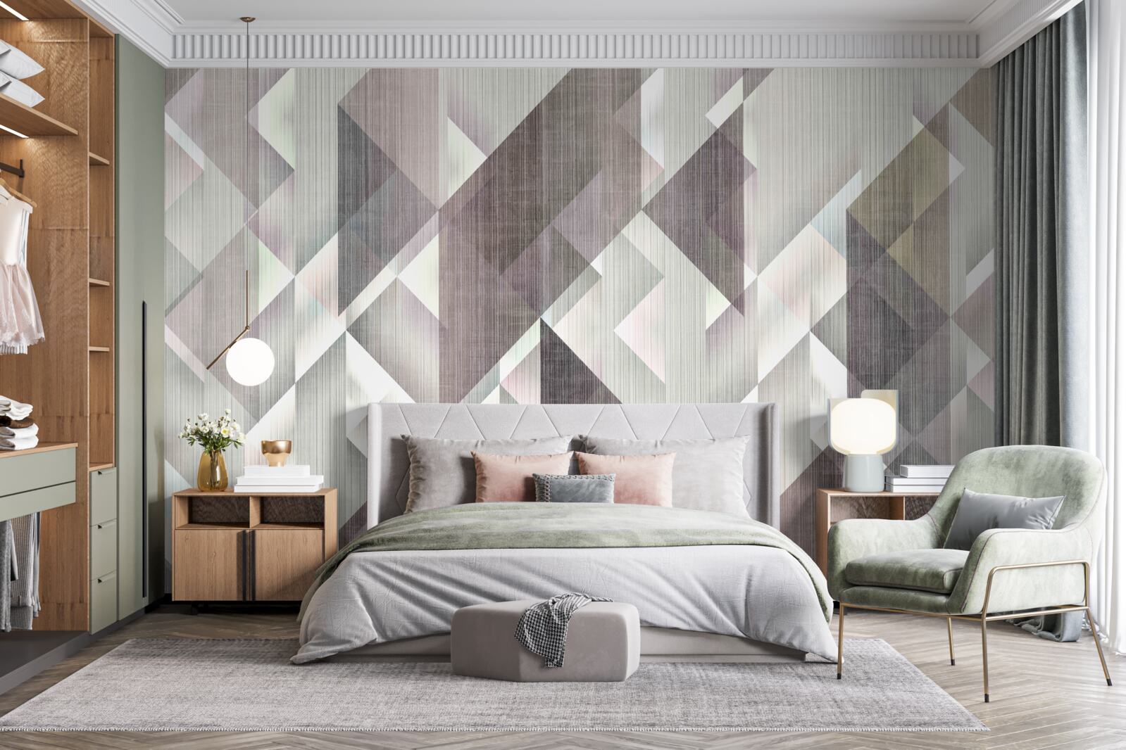 Fototapeta pionowo ułożone kształty geometryczne