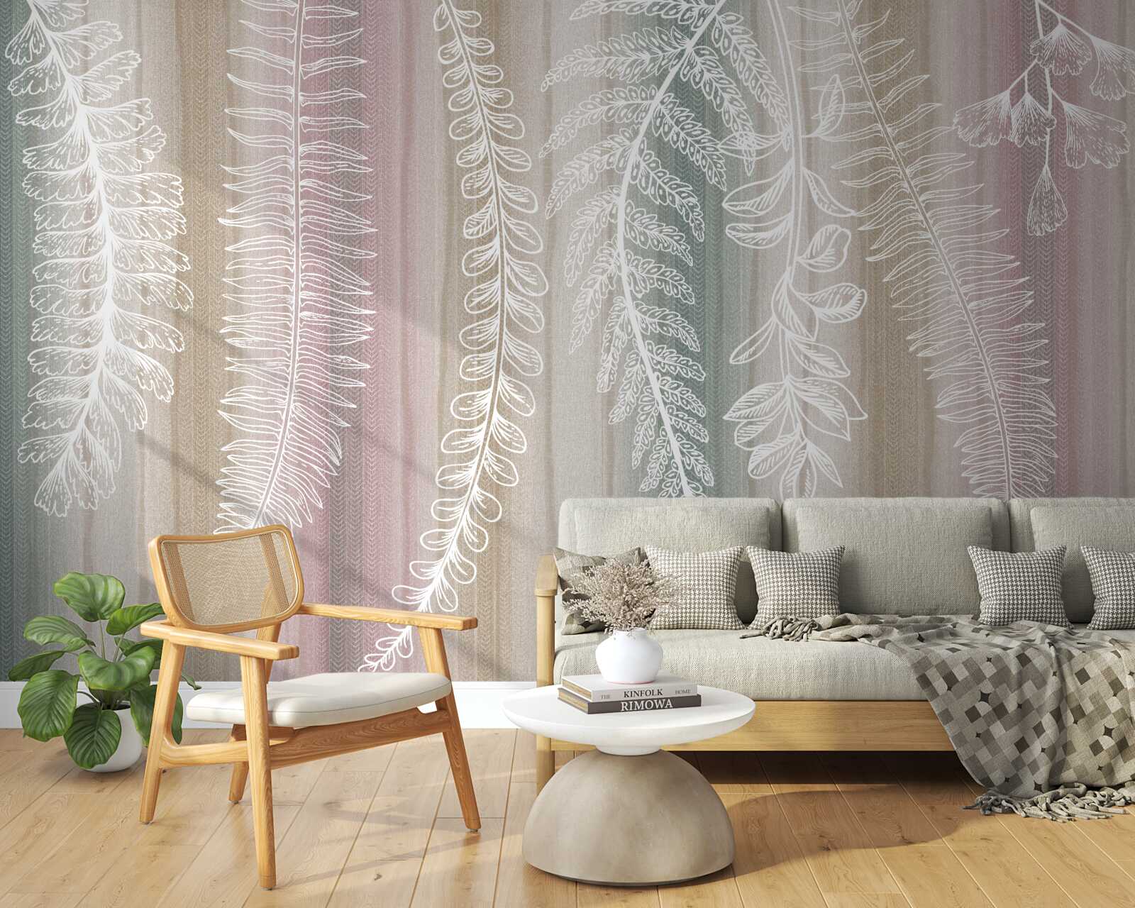 Fototapeta liście są białe z abstrakcyjnym wzorem