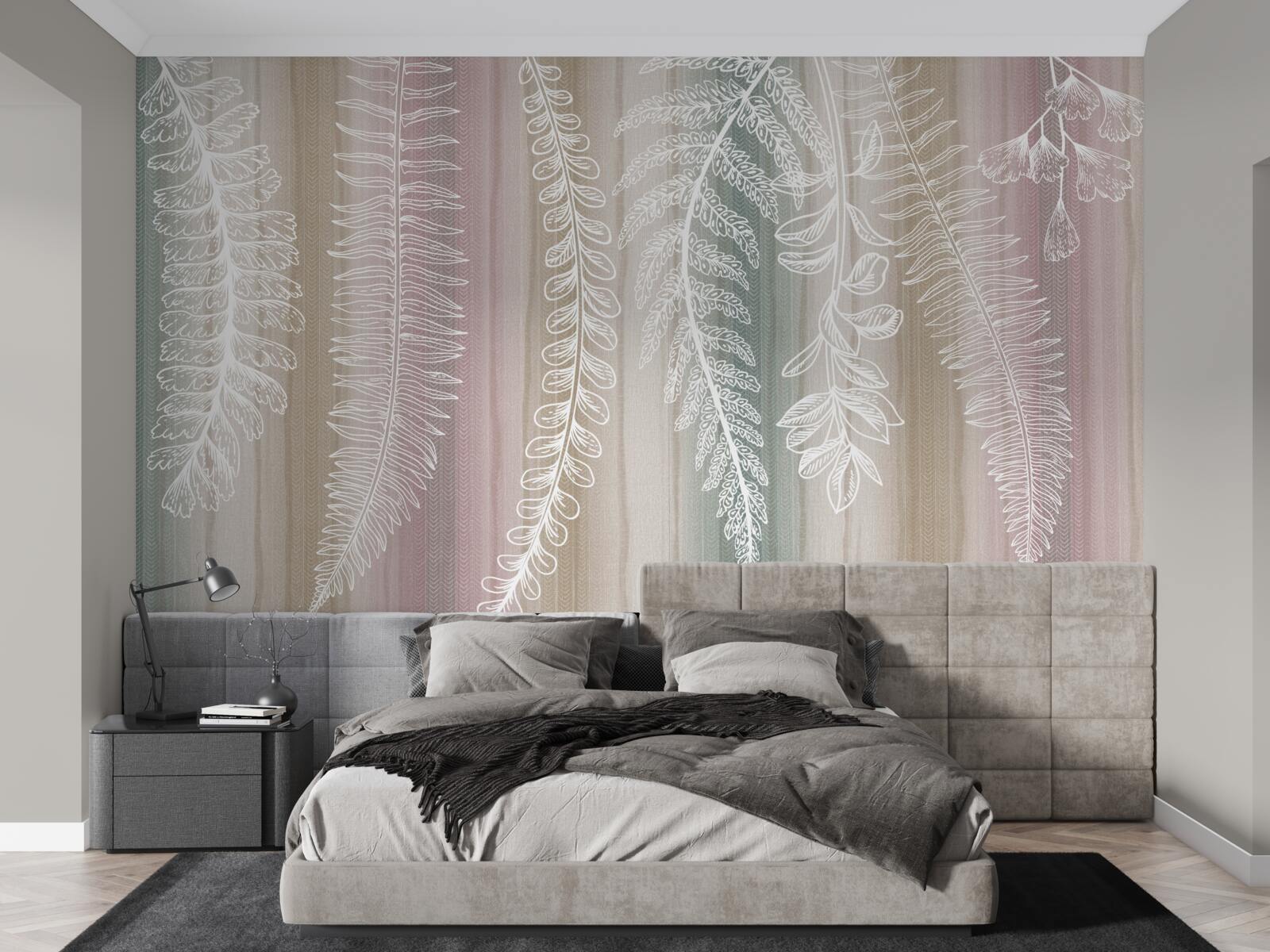 Fototapeta liście są białe z abstrakcyjnym wzorem